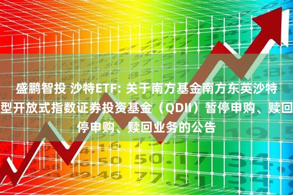 盛鹏智投 沙特ETF: 关于南方基金南方东英沙特阿拉伯交易型开放式指数证券投资基金（QDII）暂停申购、赎回业务的公告